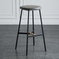 Industrial Backless Bar-stool PU Leather Bar Stool with Metal Legs Grey 1 Piece Bar Stool(30"H) Clearhalo 'Bar Furniture' 'Bar Stools' 'bar_stools' 'Furniture' 'furniture_bar_stools' 'Kitchen & Dining Furniture' 4830210