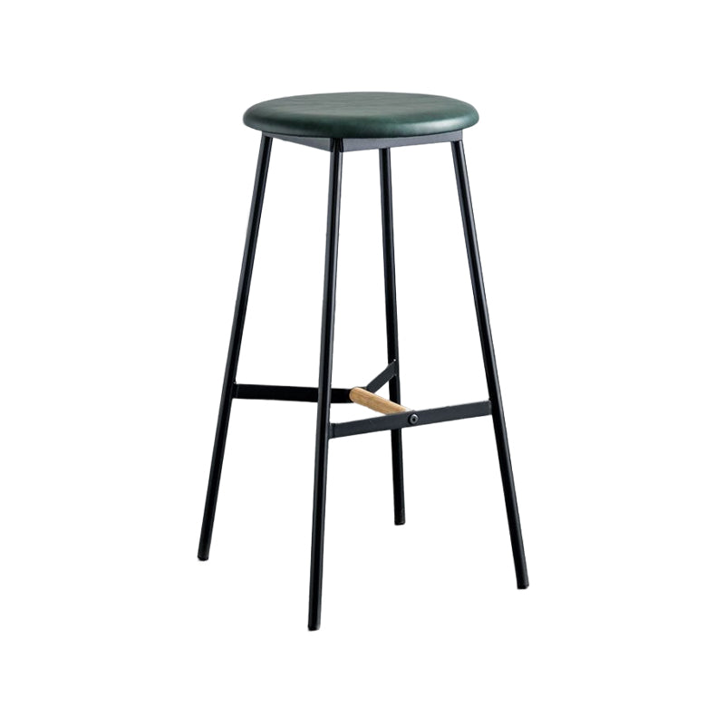 Industrial Backless Bar-stool PU Leather Bar Stool with Metal Legs Clearhalo 'Bar Furniture' 'Bar Stools' 'bar_stools' 'Furniture' 'furniture_bar_stools' 'Kitchen & Dining Furniture' 4830212