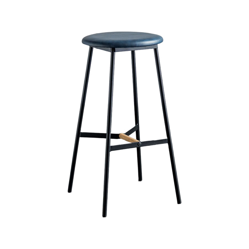 Industrial Backless Bar-stool PU Leather Bar Stool with Metal Legs Clearhalo 'Bar Furniture' 'Bar Stools' 'bar_stools' 'Furniture' 'furniture_bar_stools' 'Kitchen & Dining Furniture' 4830214