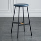 Industrial Backless Bar-stool PU Leather Bar Stool with Metal Legs Blue 1 Piece Bar Stool(30"H) Clearhalo 'Bar Furniture' 'Bar Stools' 'bar_stools' 'Furniture' 'furniture_bar_stools' 'Kitchen & Dining Furniture' 4830215
