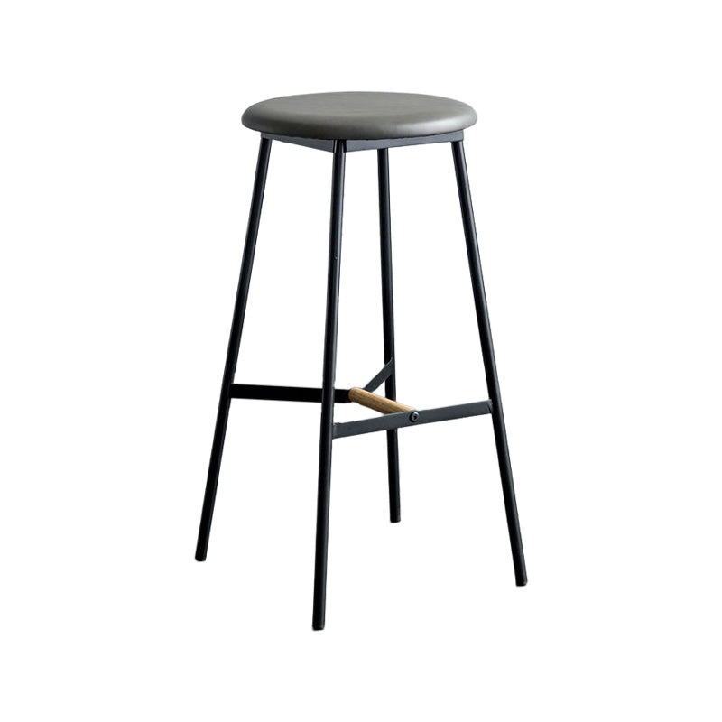 Industrial Backless Bar-stool PU Leather Bar Stool with Metal Legs Clearhalo 'Bar Furniture' 'Bar Stools' 'bar_stools' 'Furniture' 'furniture_bar_stools' 'Kitchen & Dining Furniture' 4830218