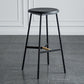 Industrial Backless Bar-stool PU Leather Bar Stool with Metal Legs Textured Black 1 Piece Bar Stool(30"H) Clearhalo 'Bar Furniture' 'Bar Stools' 'bar_stools' 'Furniture' 'furniture_bar_stools' 'Kitchen & Dining Furniture' 4830219