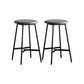 Industrial Backless Bar-stool PU Leather Bar Stool with Metal Legs Grey Set of 2 Counter Stool(26"H) Clearhalo 'Bar Furniture' 'Bar Stools' 'bar_stools' 'Furniture' 'furniture_bar_stools' 'Kitchen & Dining Furniture' 4830224