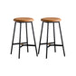 Industrial Backless Bar-stool PU Leather Bar Stool with Metal Legs Brown Set of 2 Counter Stool(26"H) Clearhalo 'Bar Furniture' 'Bar Stools' 'bar_stools' 'Furniture' 'furniture_bar_stools' 'Kitchen & Dining Furniture' 4830225