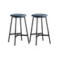 Industrial Backless Bar-stool PU Leather Bar Stool with Metal Legs Blue Set of 2 Counter Stool(26"H) Clearhalo 'Bar Furniture' 'Bar Stools' 'bar_stools' 'Furniture' 'furniture_bar_stools' 'Kitchen & Dining Furniture' 4830226