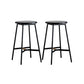 Industrial Backless Bar-stool PU Leather Bar Stool with Metal Legs Textured Black Set of 2 Counter Stool(26"H) Clearhalo 'Bar Furniture' 'Bar Stools' 'bar_stools' 'Furniture' 'furniture_bar_stools' 'Kitchen & Dining Furniture' 4830228