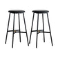 Industrial Backless Bar-stool PU Leather Bar Stool with Metal Legs Black Set of 2 Bar Stool(30"H) Clearhalo 'Bar Furniture' 'Bar Stools' 'bar_stools' 'Furniture' 'furniture_bar_stools' 'Kitchen & Dining Furniture' 4830230