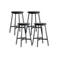 Industrial Backless Bar-stool PU Leather Bar Stool with Metal Legs Black Set of 4 Counter Stool(26"H) Clearhalo 'Bar Furniture' 'Bar Stools' 'bar_stools' 'Furniture' 'furniture_bar_stools' 'Kitchen & Dining Furniture' 4830237