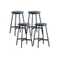 Industrial Backless Bar-stool PU Leather Bar Stool with Metal Legs Blue Set of 4 Counter Stool(26"H) Clearhalo 'Bar Furniture' 'Bar Stools' 'bar_stools' 'Furniture' 'furniture_bar_stools' 'Kitchen & Dining Furniture' 4830240