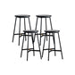 Industrial Backless Bar-stool PU Leather Bar Stool with Metal Legs Textured Black Set of 4 Counter Stool(26"H) Clearhalo 'Bar Furniture' 'Bar Stools' 'bar_stools' 'Furniture' 'furniture_bar_stools' 'Kitchen & Dining Furniture' 4830242