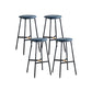 Industrial Backless Bar-stool PU Leather Bar Stool with Metal Legs Blue Set of 4 Bar Stool(30"H) Clearhalo 'Bar Furniture' 'Bar Stools' 'bar_stools' 'Furniture' 'furniture_bar_stools' 'Kitchen & Dining Furniture' 4830247