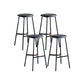 Industrial Backless Bar-stool PU Leather Bar Stool with Metal Legs Textured Black Set of 4 Bar Stool(30"H) Clearhalo 'Bar Furniture' 'Bar Stools' 'bar_stools' 'Furniture' 'furniture_bar_stools' 'Kitchen & Dining Furniture' 4830249