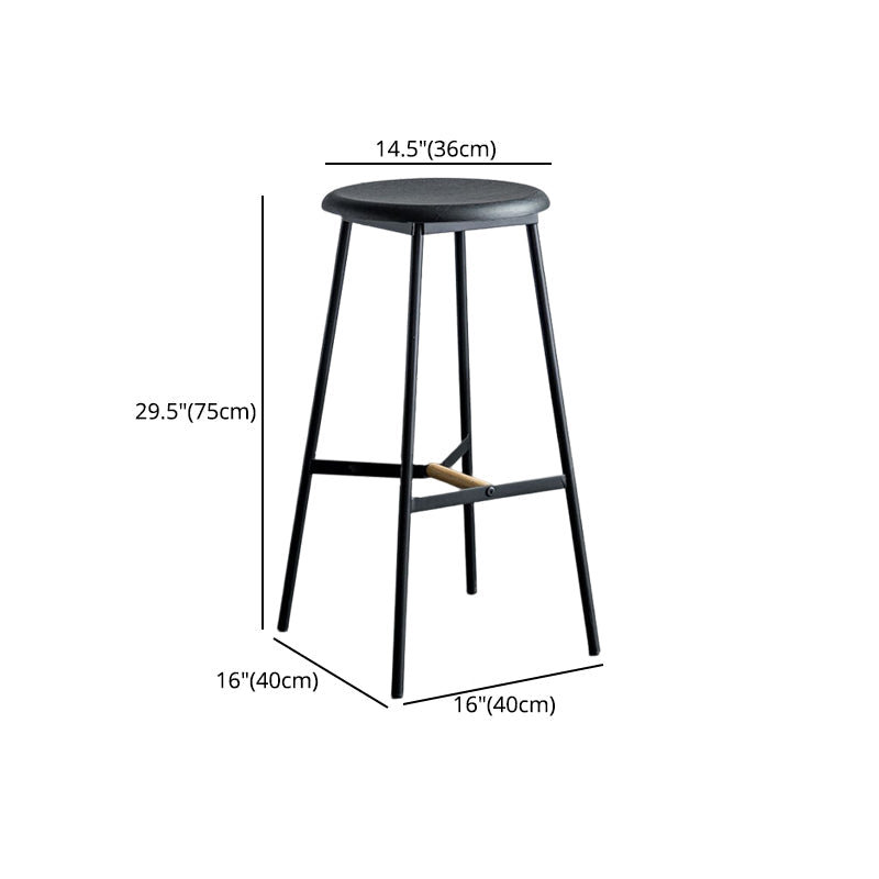 Industrial Backless Bar-stool PU Leather Bar Stool with Metal Legs Clearhalo 'Bar Furniture' 'Bar Stools' 'bar_stools' 'Furniture' 'furniture_bar_stools' 'Kitchen & Dining Furniture' 4830253