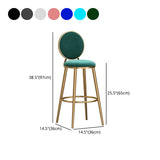 Nordic Style Bar-stool Round Counter Bar Stool with Metal Legs Clearhalo 'Bar Furniture' 'Bar Stools' 'bar_stools' 'furn' 'furn_bar_stools' 'Furniture' 'furniture_bar_stools' 'Kitchen & Dining Furniture' 4830285