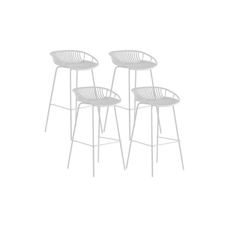 Contemporary Metal Bar Stool Bucket Counter Bar Stool with Metal Legs White 4 Piece Set Clearhalo 'Bar Furniture' 'Bar Stools' 'bar_stools' 'furn' 'furn_bar_stools' 'Furniture' 'furniture_bar_stools' 'Kitchen & Dining Furniture' 4830290