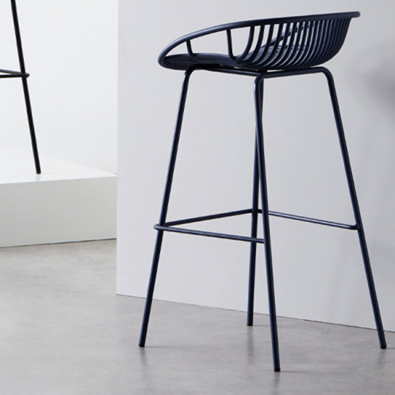 Contemporary Metal Bar Stool Bucket Counter Bar Stool with Metal Legs Clearhalo 'Bar Furniture' 'Bar Stools' 'bar_stools' 'furn' 'furn_bar_stools' 'Furniture' 'furniture_bar_stools' 'Kitchen & Dining Furniture' 4830306
