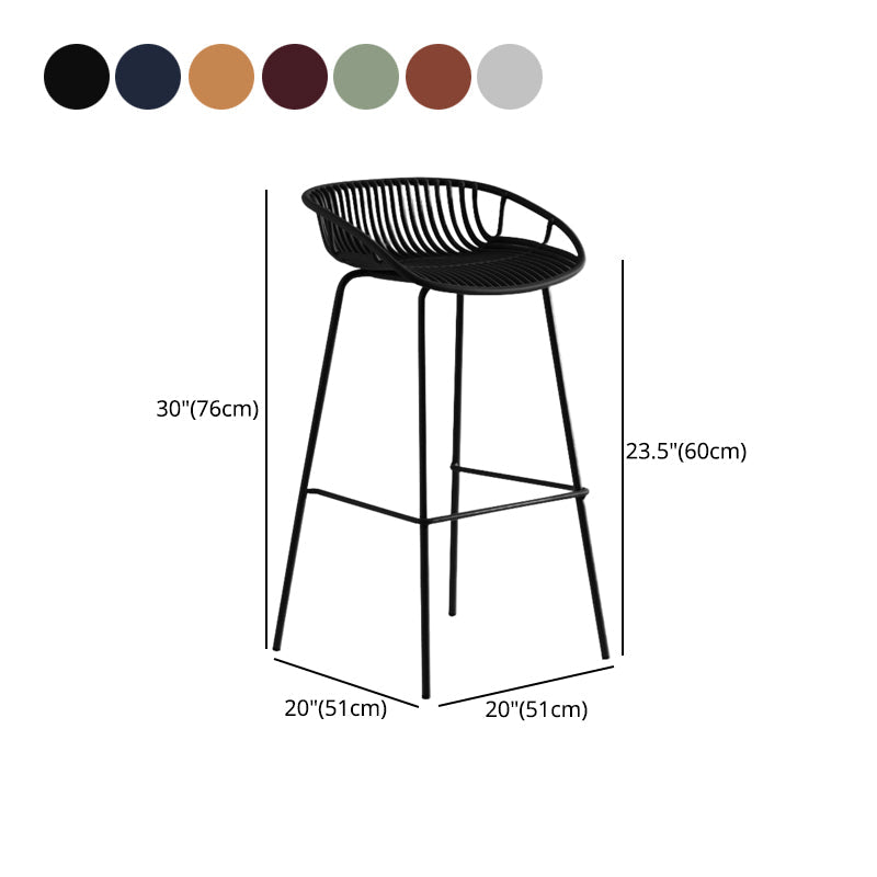 Contemporary Metal Bar Stool Bucket Counter Bar Stool with Metal Legs Clearhalo 'Bar Furniture' 'Bar Stools' 'bar_stools' 'furn' 'furn_bar_stools' 'Furniture' 'furniture_bar_stools' 'Kitchen & Dining Furniture' 4830309