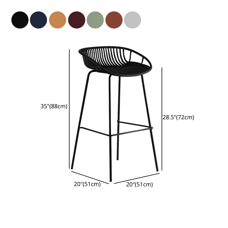 Contemporary Metal Bar Stool Bucket Counter Bar Stool with Metal Legs Clearhalo 'Bar Furniture' 'Bar Stools' 'bar_stools' 'furn' 'furn_bar_stools' 'Furniture' 'furniture_bar_stools' 'Kitchen & Dining Furniture' 4830311