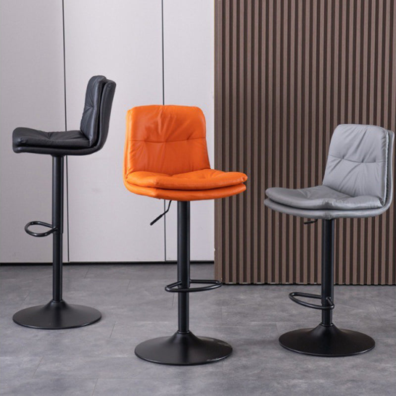 Contemporary Liftable Bar-stool PU Leather Bar Stool with Metal Legs Clearhalo 'Bar Furniture' 'Bar Stools' 'bar_stools' 'furn' 'furn_bar_stools' 'Furniture' 'furniture_bar_stools' 'Kitchen & Dining Furniture' 4830312