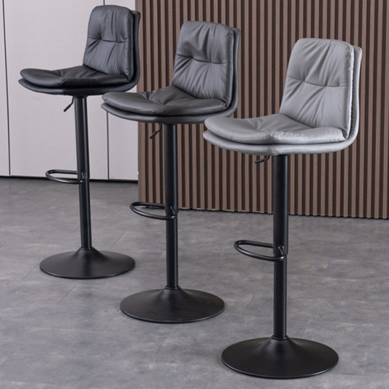 Contemporary Liftable Bar-stool PU Leather Bar Stool with Metal Legs Clearhalo 'Bar Furniture' 'Bar Stools' 'bar_stools' 'furn' 'furn_bar_stools' 'Furniture' 'furniture_bar_stools' 'Kitchen & Dining Furniture' 4830314