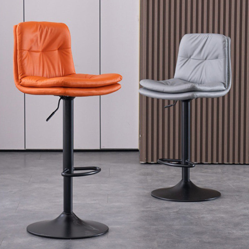 Contemporary Liftable Bar-stool PU Leather Bar Stool with Metal Legs Clearhalo 'Bar Furniture' 'Bar Stools' 'bar_stools' 'furn' 'furn_bar_stools' 'Furniture' 'furniture_bar_stools' 'Kitchen & Dining Furniture' 4830316