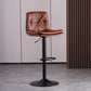 Contemporary Liftable Bar-stool PU Leather Bar Stool with Metal Legs Brown Black 1 Piece Clearhalo 'Bar Furniture' 'Bar Stools' 'bar_stools' 'furn' 'furn_bar_stools' 'Furniture' 'furniture_bar_stools' 'Kitchen & Dining Furniture' 4830319