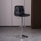 Contemporary Liftable Bar-stool PU Leather Bar Stool with Metal Legs Black Silver 1 Piece Clearhalo 'Bar Furniture' 'Bar Stools' 'bar_stools' 'furn' 'furn_bar_stools' 'Furniture' 'furniture_bar_stools' 'Kitchen & Dining Furniture' 4830325
