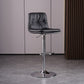 Contemporary Liftable Bar-stool PU Leather Bar Stool with Metal Legs Dark Gray Silver 1 Piece Clearhalo 'Bar Furniture' 'Bar Stools' 'bar_stools' 'furn' 'furn_bar_stools' 'Furniture' 'furniture_bar_stools' 'Kitchen & Dining Furniture' 4830326