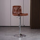 Contemporary Liftable Bar-stool PU Leather Bar Stool with Metal Legs Brown Silver 1 Piece Clearhalo 'Bar Furniture' 'Bar Stools' 'bar_stools' 'furn' 'furn_bar_stools' 'Furniture' 'furniture_bar_stools' 'Kitchen & Dining Furniture' 4830330