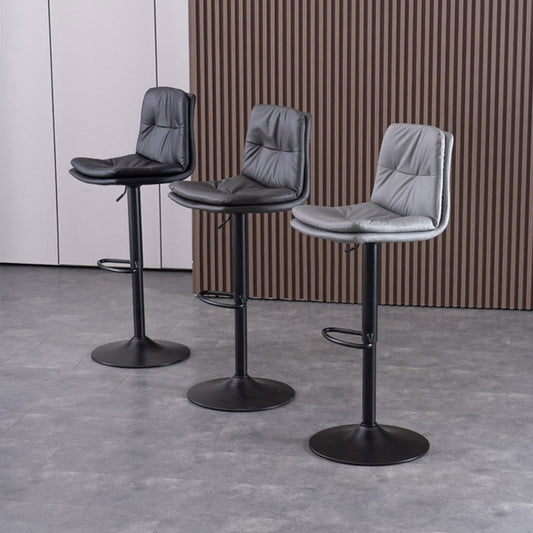 Contemporary Liftable Bar-stool PU Leather Bar Stool with Metal Legs Clearhalo 'Bar Furniture' 'Bar Stools' 'bar_stools' 'furn' 'furn_bar_stools' 'Furniture' 'furniture_bar_stools' 'Kitchen & Dining Furniture' 4830334