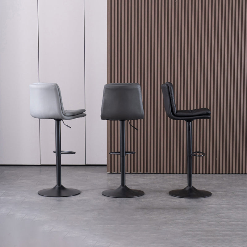 Contemporary Liftable Bar-stool PU Leather Bar Stool with Metal Legs Clearhalo 'Bar Furniture' 'Bar Stools' 'bar_stools' 'furn' 'furn_bar_stools' 'Furniture' 'furniture_bar_stools' 'Kitchen & Dining Furniture' 4830335