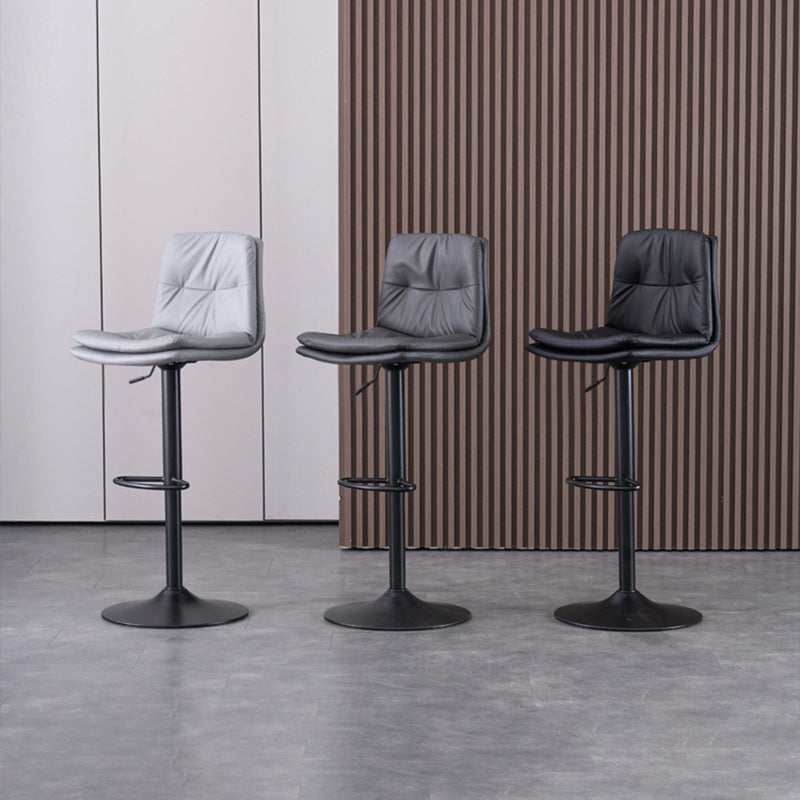 Contemporary Liftable Bar-stool PU Leather Bar Stool with Metal Legs Clearhalo 'Bar Furniture' 'Bar Stools' 'bar_stools' 'furn' 'furn_bar_stools' 'Furniture' 'furniture_bar_stools' 'Kitchen & Dining Furniture' 4830336