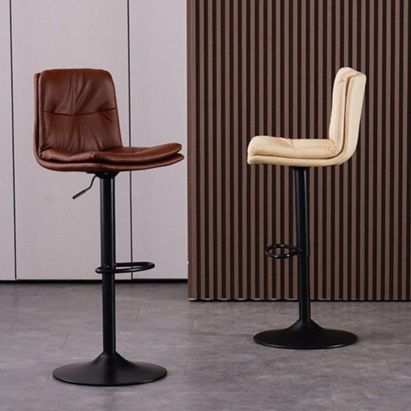 Contemporary Liftable Bar-stool PU Leather Bar Stool with Metal Legs Clearhalo 'Bar Furniture' 'Bar Stools' 'bar_stools' 'furn' 'furn_bar_stools' 'Furniture' 'furniture_bar_stools' 'Kitchen & Dining Furniture' 4830337