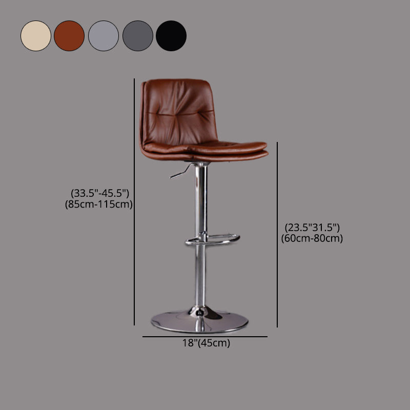 Contemporary Liftable Bar-stool PU Leather Bar Stool with Metal Legs Clearhalo 'Bar Furniture' 'Bar Stools' 'bar_stools' 'furn' 'furn_bar_stools' 'Furniture' 'furniture_bar_stools' 'Kitchen & Dining Furniture' 4830338