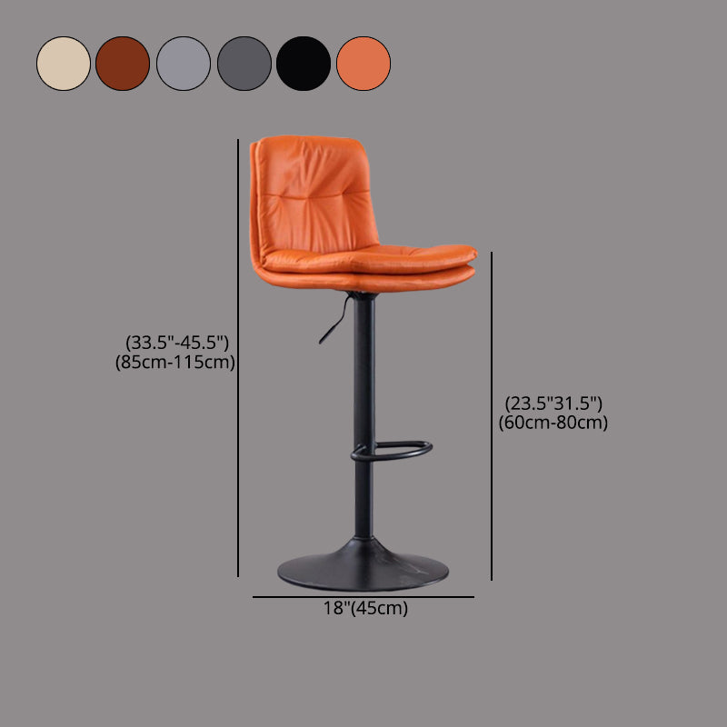 Contemporary Liftable Bar-stool PU Leather Bar Stool with Metal Legs Clearhalo 'Bar Furniture' 'Bar Stools' 'bar_stools' 'furn' 'furn_bar_stools' 'Furniture' 'furniture_bar_stools' 'Kitchen & Dining Furniture' 4830339