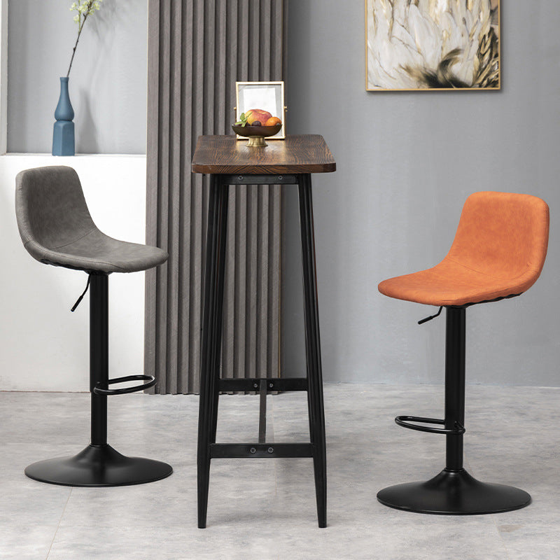 Contemporary Liftable Bar-stool Low Back Bar Stool with Metal Legs Clearhalo 'Bar Furniture' 'Bar Stools' 'bar_stools' 'furn' 'furn_bar_stools' 'Furniture' 'furniture_bar_stools' 'Kitchen & Dining Furniture' 4830344
