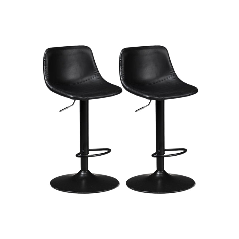 Contemporary Liftable Bar-stool Low Back Bar Stool with Metal Legs Black 2 Piece Set Clearhalo 'Bar Furniture' 'Bar Stools' 'bar_stools' 'furn' 'furn_bar_stools' 'Furniture' 'furniture_bar_stools' 'Kitchen & Dining Furniture' 4830353