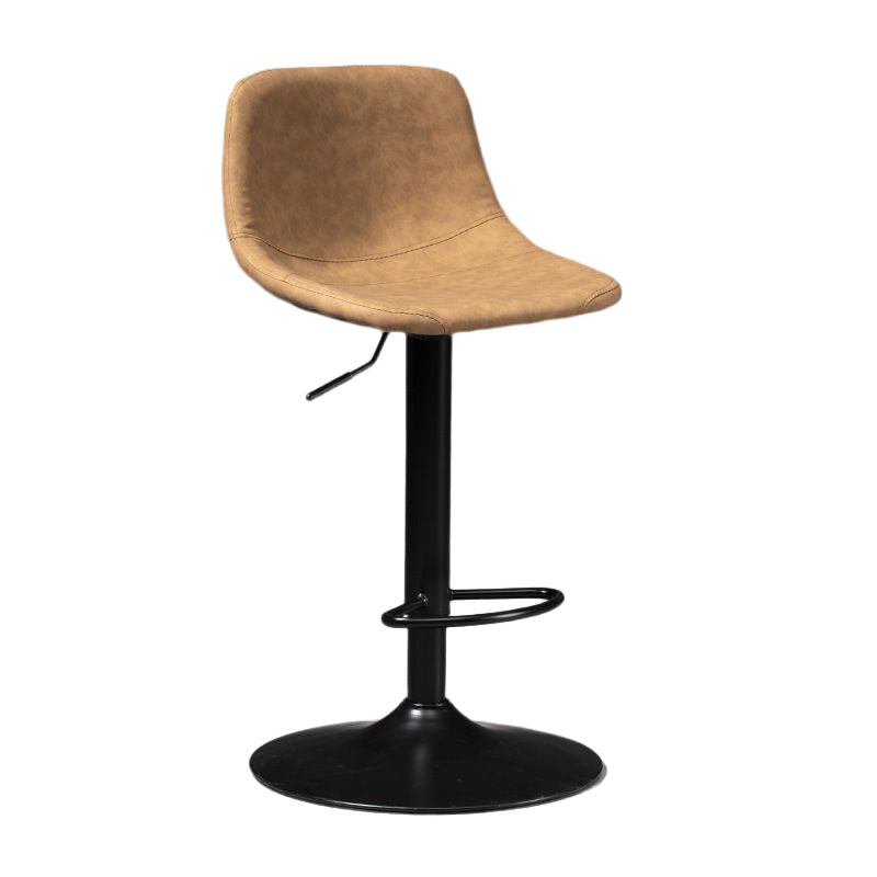 Contemporary Liftable Bar-stool Low Back Bar Stool with Metal Legs Clearhalo 'Bar Furniture' 'Bar Stools' 'bar_stools' 'furn' 'furn_bar_stools' 'Furniture' 'furniture_bar_stools' 'Kitchen & Dining Furniture' 4830360