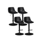 Contemporary Liftable Bar-stool Low Back Bar Stool with Metal Legs Black 4 Piece Set Clearhalo 'Bar Furniture' 'Bar Stools' 'bar_stools' 'furn' 'furn_bar_stools' 'Furniture' 'furniture_bar_stools' 'Kitchen & Dining Furniture' 4830364