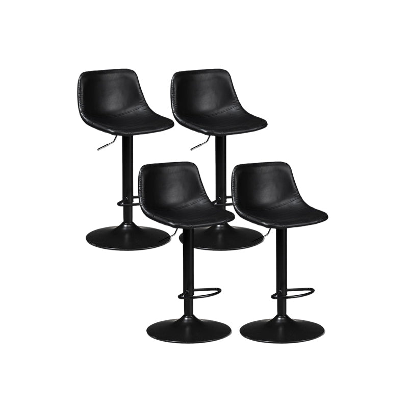 Contemporary Liftable Bar-stool Low Back Bar Stool with Metal Legs Black 4 Piece Set Clearhalo 'Bar Furniture' 'Bar Stools' 'bar_stools' 'furn' 'furn_bar_stools' 'Furniture' 'furniture_bar_stools' 'Kitchen & Dining Furniture' 4830364