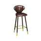 Nordic Glam Style Bar-stool PU Leather Counter Bar Stool with Metal Legs Brown 1 Piece Clearhalo 'Bar Furniture' 'Bar Stools' 'bar_stools' 'furn' 'furn_bar_stools' 'Furniture' 'furniture_bar_stools' 'Kitchen & Dining Furniture' 4830381