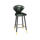 Nordic Glam Style Bar-stool PU Leather Counter Bar Stool with Metal Legs Blackish Green 1 Piece Clearhalo 'Bar Furniture' 'Bar Stools' 'bar_stools' 'furn' 'furn_bar_stools' 'Furniture' 'furniture_bar_stools' 'Kitchen & Dining Furniture' 4830382
