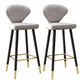 Nordic Glam Style Bar-stool PU Leather Counter Bar Stool with Metal Legs Grey 2 Piece Set Clearhalo 'Bar Furniture' 'Bar Stools' 'bar_stools' 'furn' 'furn_bar_stools' 'Furniture' 'furniture_bar_stools' 'Kitchen & Dining Furniture' 4830386