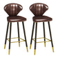 Nordic Glam Style Bar-stool PU Leather Counter Bar Stool with Metal Legs Brown 2 Piece Set Clearhalo 'Bar Furniture' 'Bar Stools' 'bar_stools' 'furn' 'furn_bar_stools' 'Furniture' 'furniture_bar_stools' 'Kitchen & Dining Furniture' 4830391
