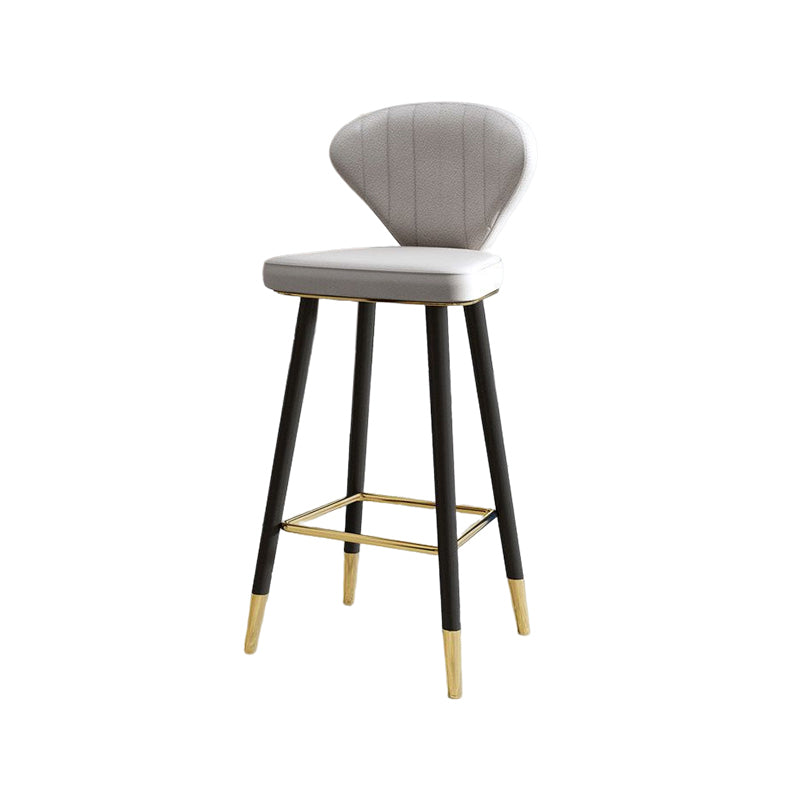 Nordic Glam Style Bar-stool PU Leather Counter Bar Stool with Metal Legs Clearhalo 'Bar Furniture' 'Bar Stools' 'bar_stools' 'furn' 'furn_bar_stools' 'Furniture' 'furniture_bar_stools' 'Kitchen & Dining Furniture' 4830392