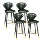 Nordic Glam Style Bar-stool PU Leather Counter Bar Stool with Metal Legs Blackish Green 4 Piece Set Clearhalo 'Bar Furniture' 'Bar Stools' 'bar_stools' 'furn' 'furn_bar_stools' 'Furniture' 'furniture_bar_stools' 'Kitchen & Dining Furniture' 4830402