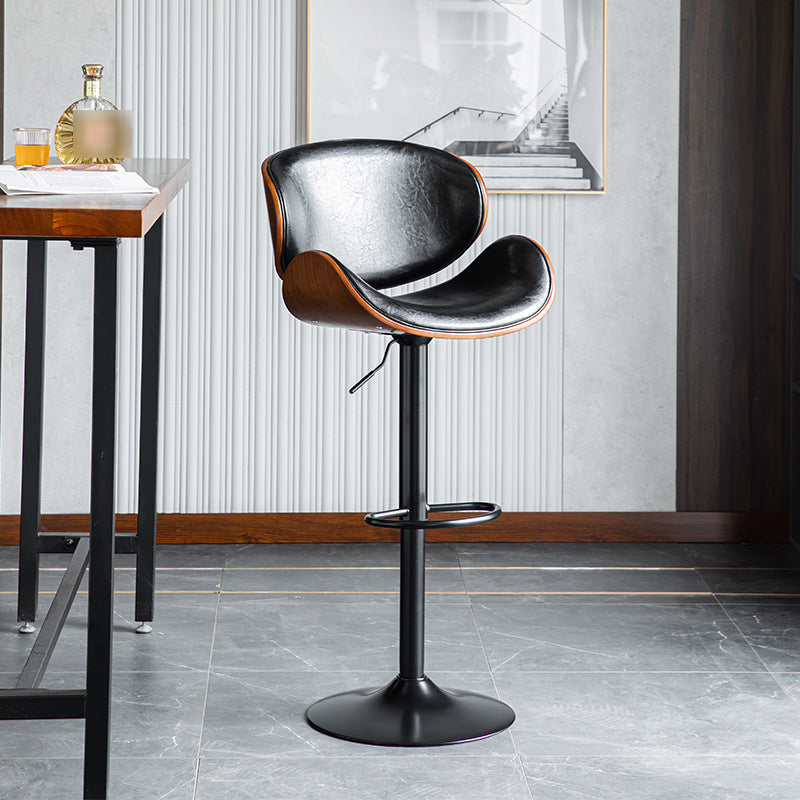 Modern Liftable Bar-stool PU Leather Counter Bar Stool with Metal Legs Clearhalo 'Bar Furniture' 'Bar Stools' 'bar_stools' 'Furniture' 'furniture_bar_stools' 'Kitchen & Dining Furniture' 4830406