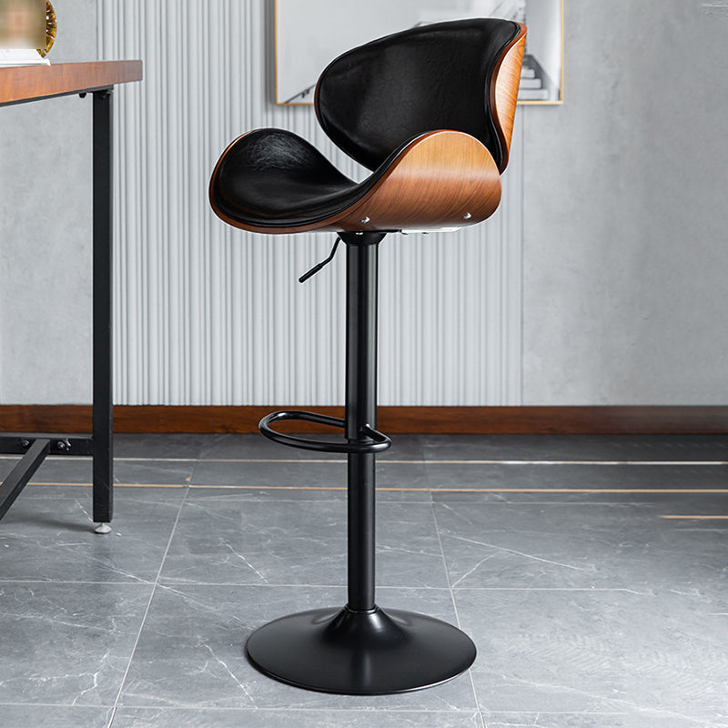 Modern Liftable Bar-stool PU Leather Counter Bar Stool with Metal Legs Clearhalo 'Bar Furniture' 'Bar Stools' 'bar_stools' 'Furniture' 'furniture_bar_stools' 'Kitchen & Dining Furniture' 4830409