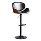 Modern Liftable Bar-stool PU Leather Counter Bar Stool with Metal Legs Brown-Black 1 Piece Clearhalo 'Bar Furniture' 'Bar Stools' 'bar_stools' 'Furniture' 'furniture_bar_stools' 'Kitchen & Dining Furniture' 4830410