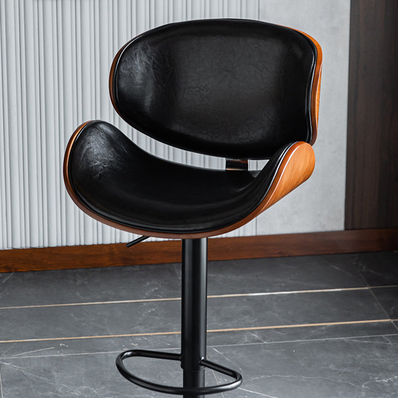 Modern Liftable Bar-stool PU Leather Counter Bar Stool with Metal Legs Clearhalo 'Bar Furniture' 'Bar Stools' 'bar_stools' 'Furniture' 'furniture_bar_stools' 'Kitchen & Dining Furniture' 4830419